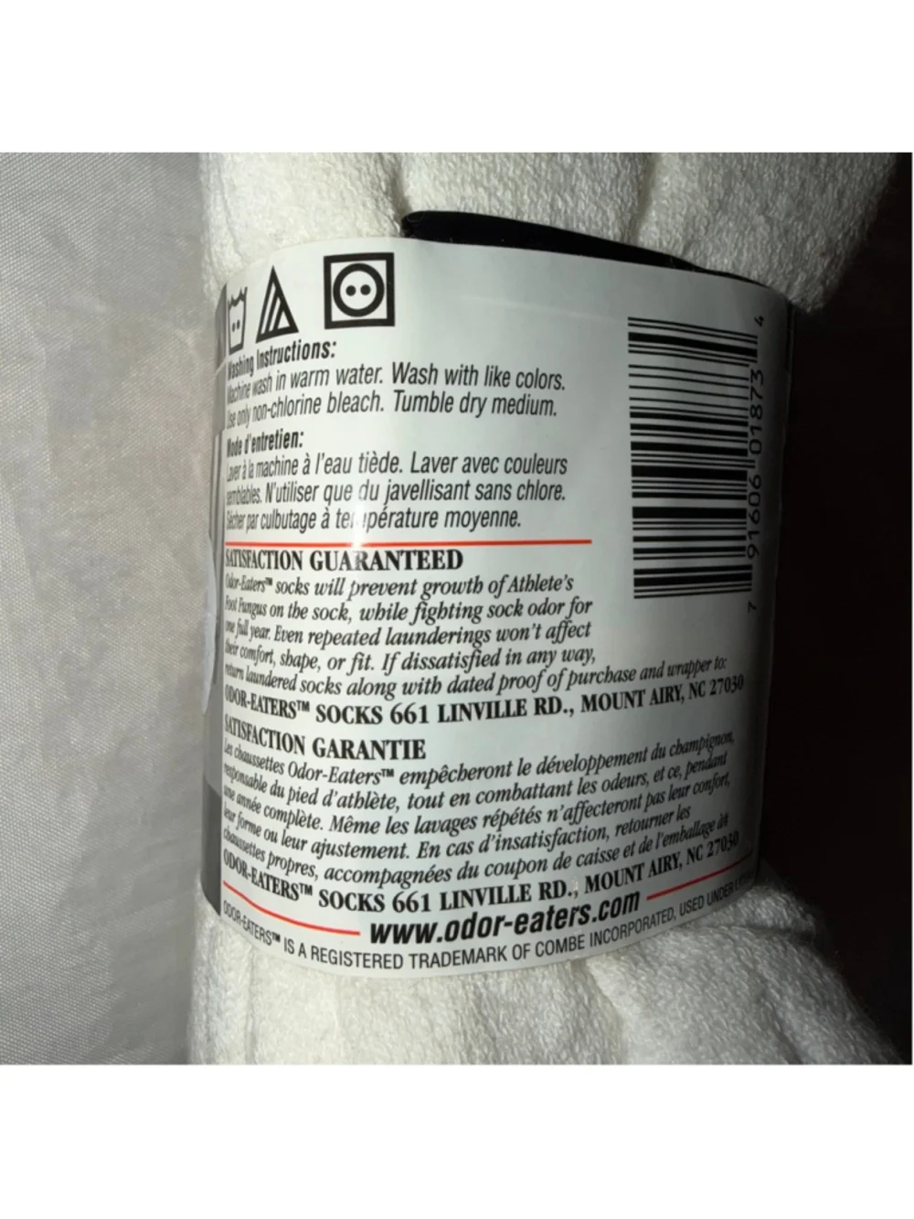NOS Vintage Boys Shoe Size 3-9 Odor Eaters White Crew Socks Pk/3Pair Made In USA